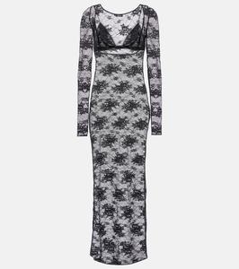 Кружевное макси-платье Oséree, черный