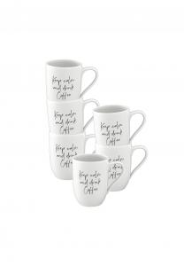 Набор кружек Villeroy & Boch Keep Calm and Drink Coffee, 290 мл, 6 штук, белый