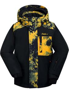 Peek U Зимняя куртка "Finlo" в черно-желтом цвете