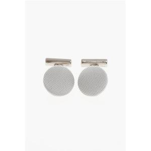 Запонки из латуни, покрытые шелком Corneliani, белый