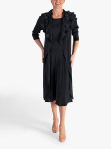 Плиссированное платье с аппликацией из шифона в цветочек chesca, черный