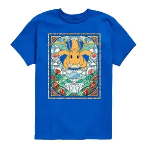 Футболка для мальчиков 8-20 лет с витражным принтом Dragonite из Pokemon Licensed Character, синий