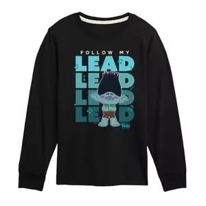 Футболка с длинным рукавом с принтом «Тролли из фильма «Следуй за мной»» для мальчиков 8-20 лет Dreamworks, черный