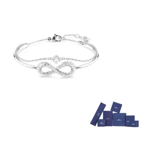 Родированные браслеты из кубического циркония Women's Silver Swarovski, серебряный