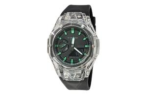 Часы Casio G-Shock Analog-Digital 2100 Series, арт. GA-2100-1A1, черный/прозрачный/черно-зеленый