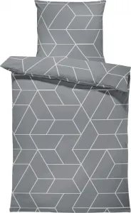 Фланелевое постельное белье 135x200 см, геометрический серый, зимнее, уютное, теплое, хлопковое One-Home