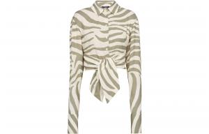 Приталенная укороченная рубашка с принтом animal BALMAIN, зеленый