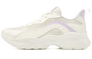 QIAODAN Нескользящие износостойкие низкие повседневные туфли женские бежево-фиолетового цвета