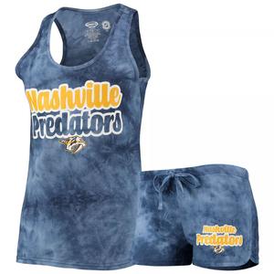 Женский спортивный комплект из топа и шорт темно-синего цвета Nashville Predators Billboard Racerback