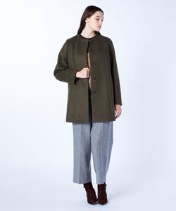 Шерстяное пальто без воротника из бобровой шерсти