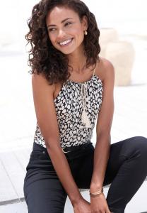 Топ LASCANA STRAND, Schwarz Beige/Black