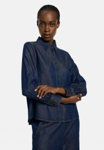 Блуза LANIUS Button-down blouse, Dark Blue Denim/Blue Denim