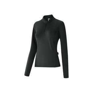 Head Женская черная футболка со стоячим воротником