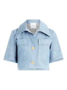 Укороченный жакет с короткими рукавами Patou, синий