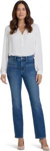 Джинсы NYDJ Petite Marilyn Straight Utility Welt Pocket Jeans in Romantic Indigo, цвет Romantic Indigo