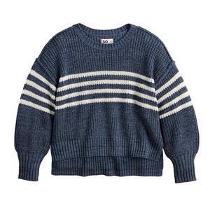 Детский свитер с металлическим эффектом, размеры 6-20, regular и plus So, Blue Stripe