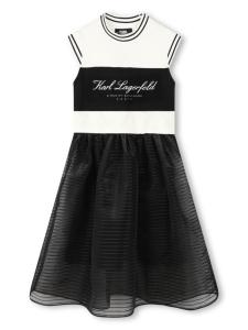 Karl Lagerfeld Kids мини-платье с логотипом, черный