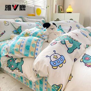 Yalu Пододеяльник 220х240 см из 100% хлопка, Happy Dinosaur