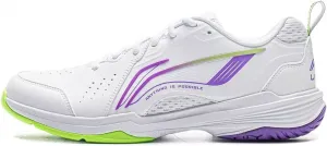 Кроссовки для бадминтона LI-NING Almighty V 2.0 универсальные, противоскользящие, легкие, с пружинящей подошвой, профессиональные тренировочные спортивные кроссовки AYTU001, белый/фиолетовый