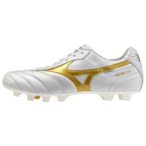 Mizuno Футбольные бутсы MORELIA 2, унисекс, белый с золотыми вставками