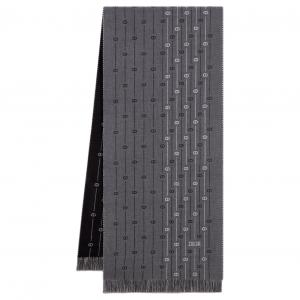 DIOR Шерстяной вязаный шарф мужской угольно-серый, Coal Gray