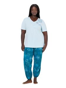Ulla Popken Пижама арктического синего цвета