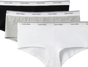 Женские трусики-шорты Calvin Klein Balance из эластичного хлопка, 3 шт. в упаковке, Black/ White/ Grey Heather