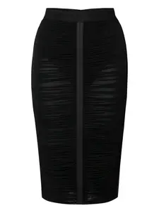 Юбка миди с эластичным поясом Elisabetta Franchi, черный