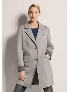 MADELEINE Длинная куртка из двухслойного трикотажа графитового/серебристо-серого/меланжевого цвета