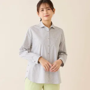 Рубашка в полоску с боковыми разрезами, которую можно стирать Lobjie, цвет Beige