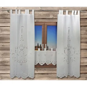 Поперечная занавеска Ortler с петлями 1 шт. Размеры (ВxШ): 35x120 Hossner - Art Of Home Deco, белый