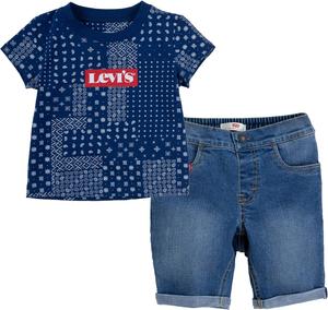 Комплект из двух предметов: футболка с принтом и шорты Levi's для мальчиков и малышей, Estate Blue