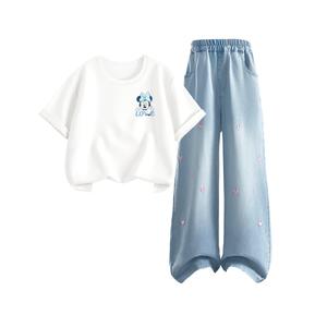 Детская повседневная спортивная одежда Disney, светло-голубой