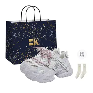 Boldi Kuki Скользоустойчивые массивные кеды с низким верхом для женщин фиолетовые (в подарочной упаковке с носками), цвет Purple (Shopping Bag-Comes with Socks)