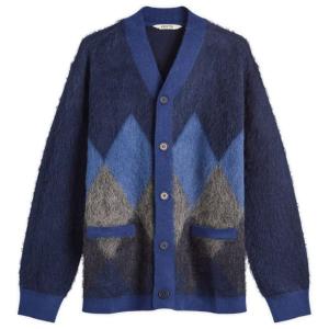 Кардиган Muirfield в ромбик Kestin, темно-синий mohair