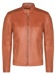 Кожаная стеганая косуха - Берлин Infinity Leather, коричневый