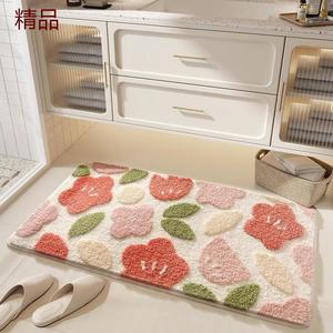 Dajiang Ковер 50х100 см для ванной комнаты, впитывающий, с цветочным ароматом, быстросохнущий, безопасный