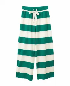 Широкие полосатые брюки Plain People, цвет Green X Off