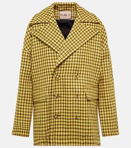 Шерстяной блейзер с узором гусиная лапка Plan C, желтый