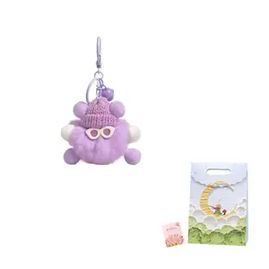 Мягкая игрушка-брелок Dango Otter Rabbit Fur, 8 см Jinnew, Purple+Shopping Bag+Greeting Card