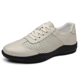 Износостойкие, дышащие, легкие, низкие повседневные мужские туфли POPULAR ROUSE PR, White Cut-Out