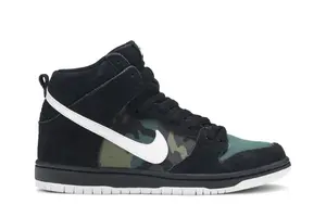 Кроссовки Nike Dunk High SB 'Camo', зеленый