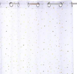 Детская штора "Золотая Звезда" с люверсами - розовая 140 × 250 см - Atmosphera créateur d'intérieur