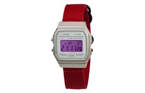 CASIO Кварцевые часы с нейлоновым ремешком, белый циферблат