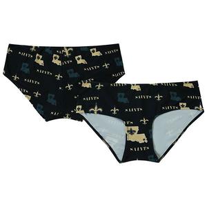 Женские трусы-слипы Concepts Sport черные с принтом New Orleans Saints Unbranded