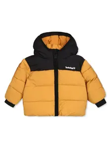 Пуховик с капюшоном Timberland Kids, желтый