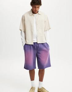 Короткие флисовые шорты Cotton On Super baggy в цвете виноград/стирка 2000 года Cotton On