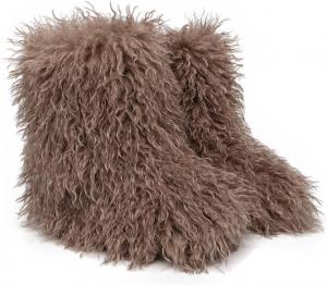 Женские милые модные ботинки AACHEN с круглым носком, популярные зимние ботинки большого размера для вечеринок, свадеб и подиума, Grey