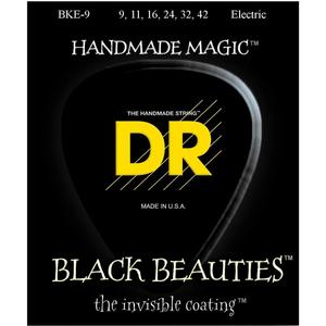 Струны для электрогитары DR Strings Extra Life BKE-9 Black Beauties Lite с покрытием
