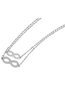 Adeliás Женское ожерелье с подвеской в виде символа бесконечности из нержавеющей стали серебристого цвета
